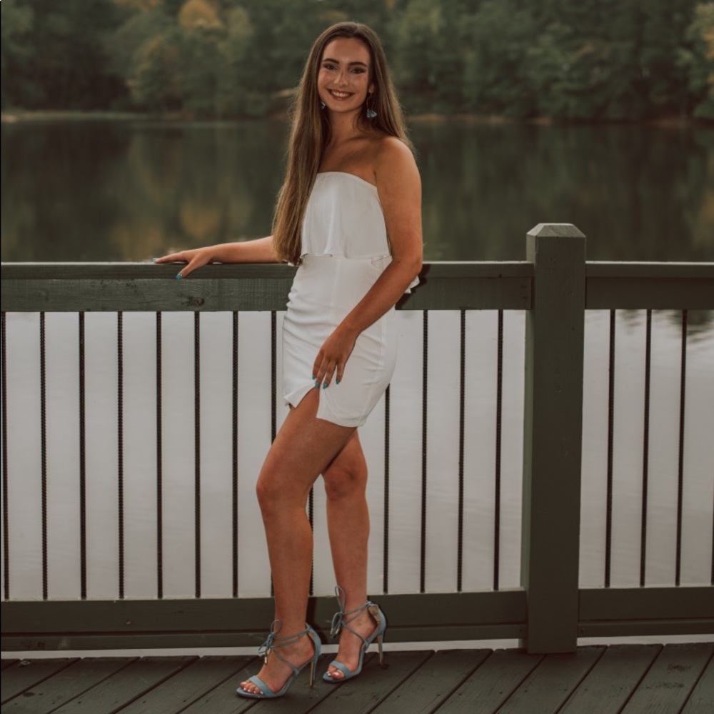 white formal cocktail dress